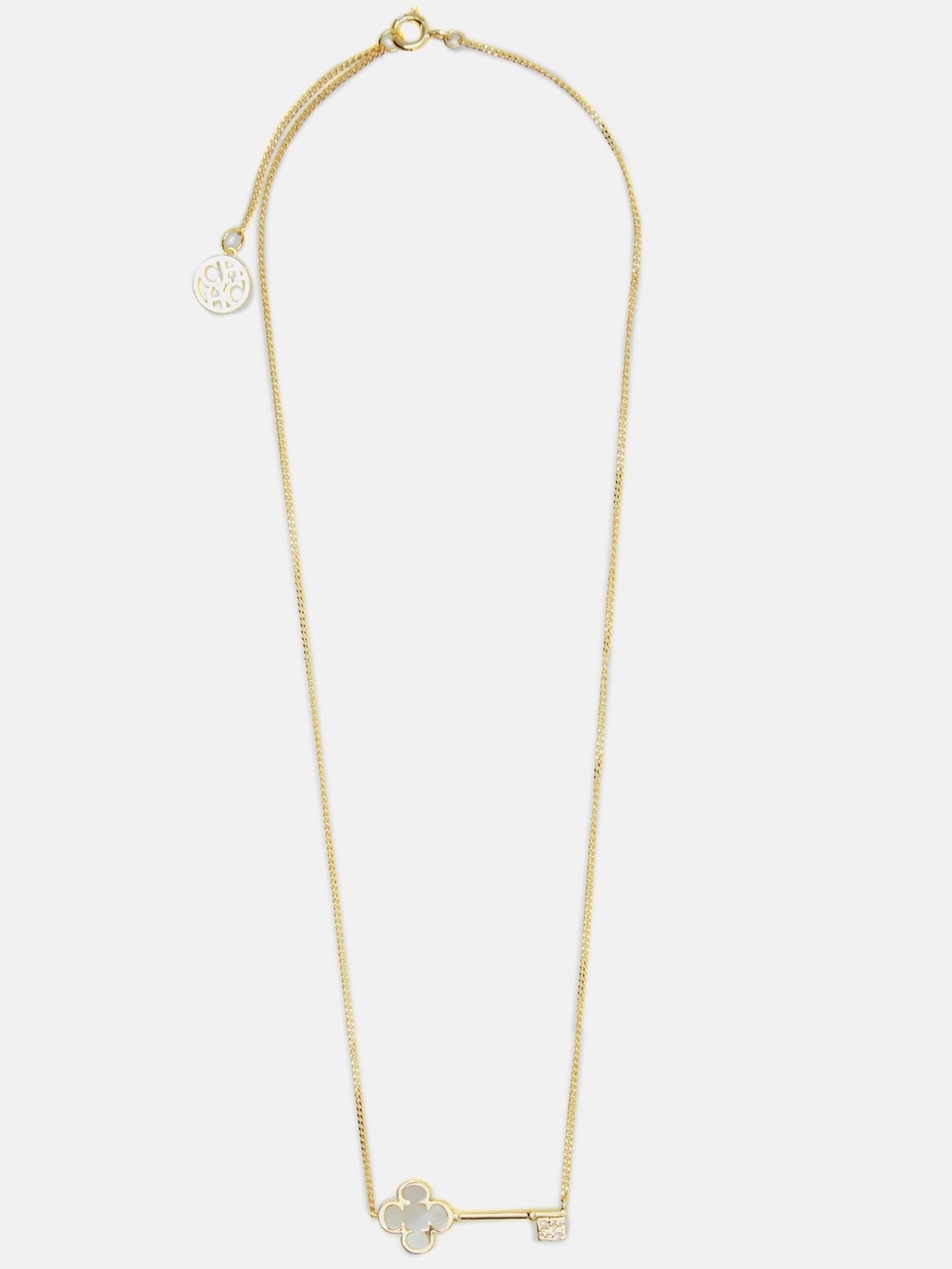 Carolina Herrera Gold Clover Key Pendant Necklace
